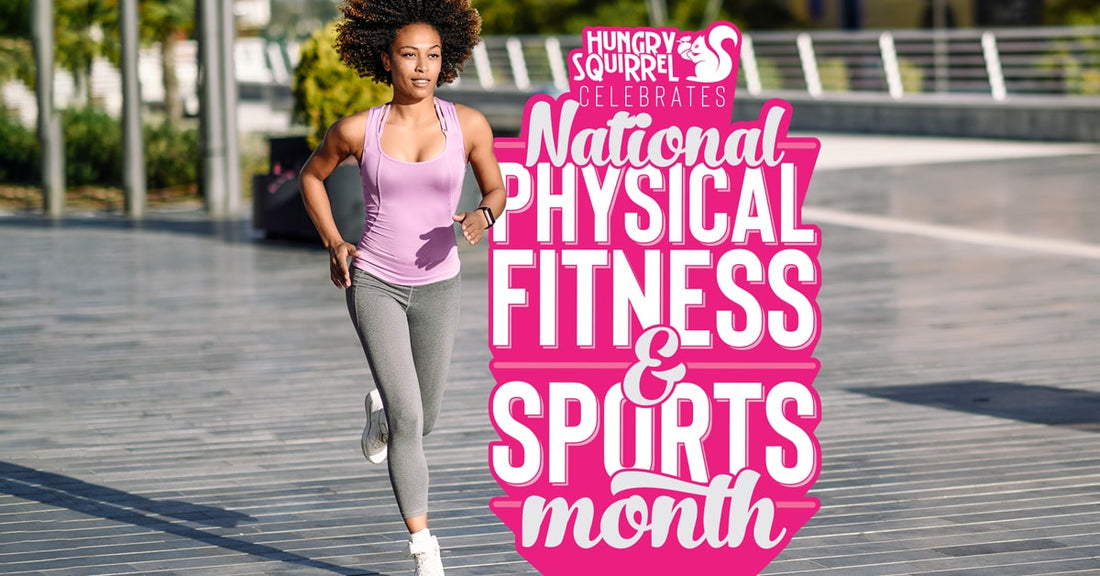 women doing jogging. text Hungry Squirrel celebrates National Physical Fitness and Sports Month