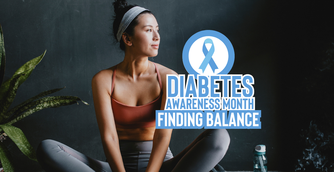 Diabetes Awareness Month Finding Balance - woman sitting doing yoga looking in the distance