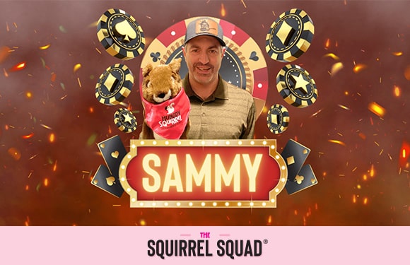 Picture of Sammy and Hungry Squirrel. Text: Sammy