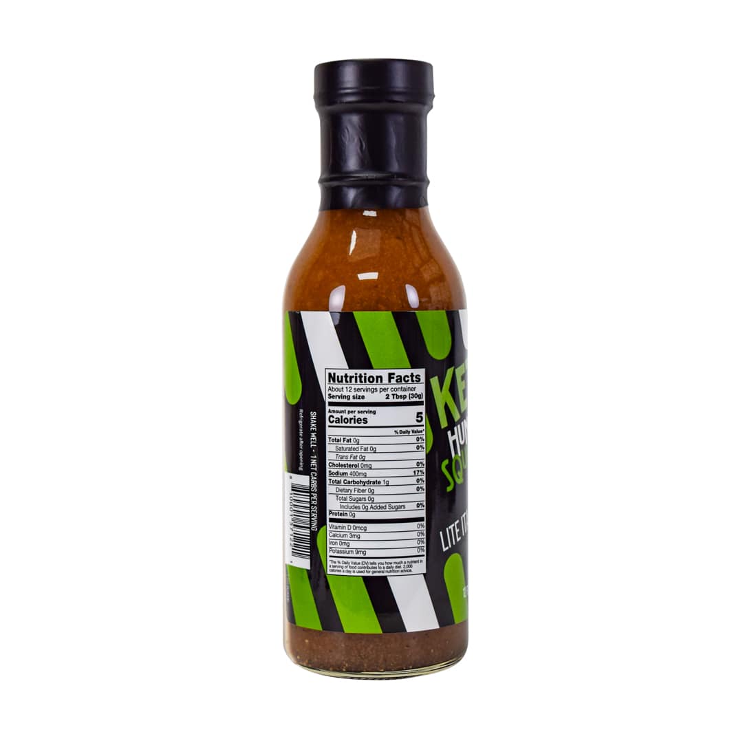 Lite Italian Dressing Product on white background  - Back of Bottle - for nutritional info please read below product description