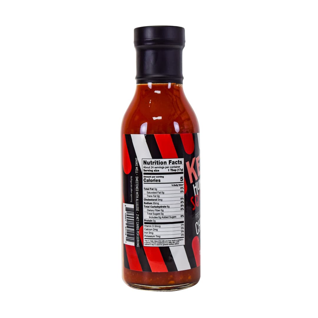 Sweet & Spicy Chili Sauce Product on white background - Back of Bottle - for nutritional info please read below product description